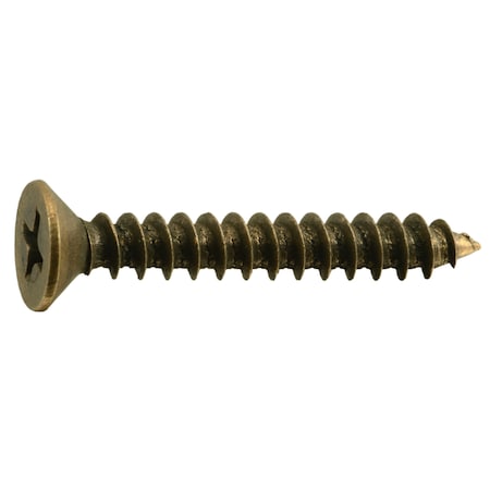 Midwest Fastener Wood Screw, #9, 1-1/4 in, Plain Brass Flat Head Phillips Drive, 25 PK 69892